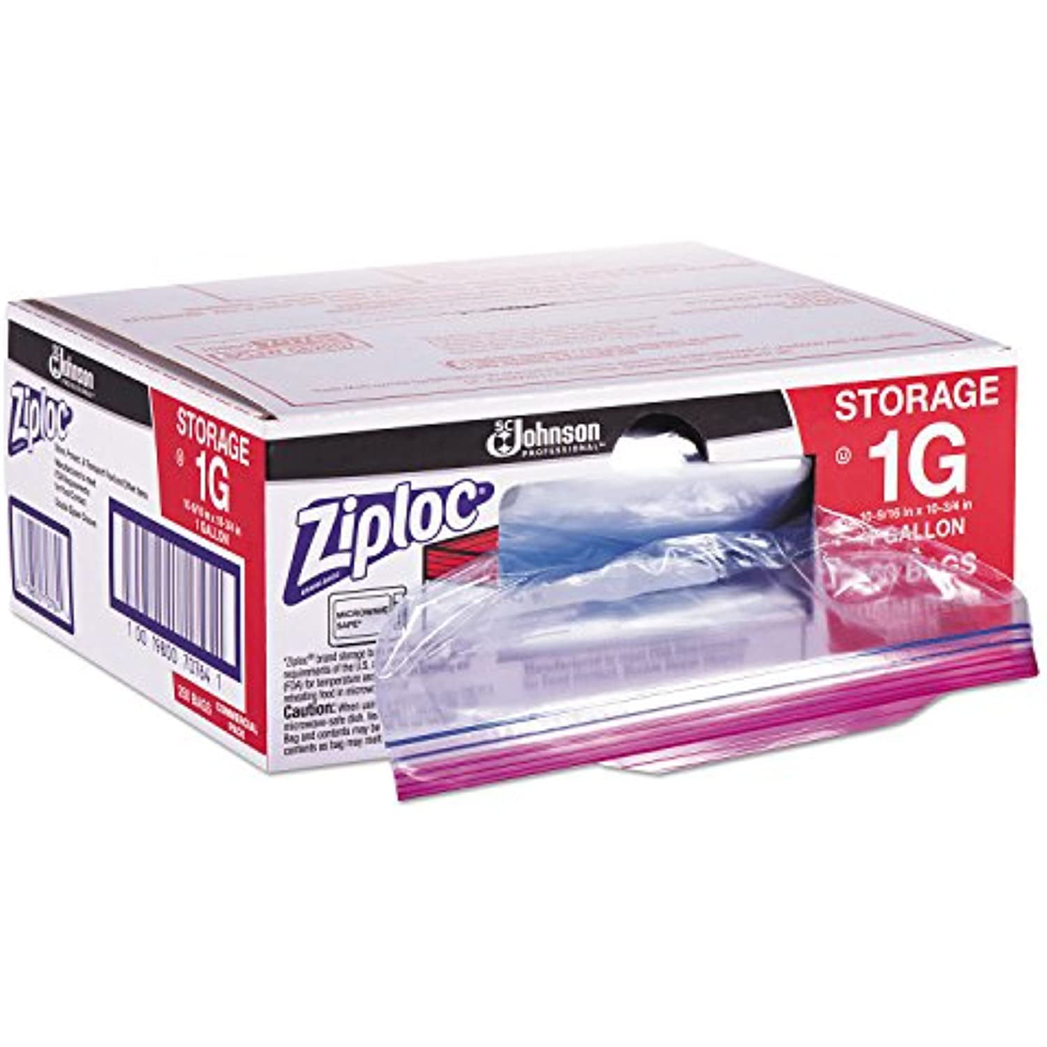 Ziploc® 682258 Gallon Clear 2.7 mil Poly Commercial Food Storage Bag - 10 1/ 2L x 11H