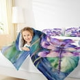 thumbnail image 4 of Homewish Purple Rustic Lotus Bedding Comforter Set,Flying Dragonfly Twin Comforter Sets,Country Flower Floral Bedding Set For Girls Kids,Super Cozy Room Decor,2-Piece, 4 of 8