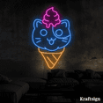 thumbnail image 2 of Craftnamesign Cat Ice Cream Neon Sign, Ice Cream Shop LED Sign, Kid Gifts, 2 of 4