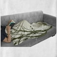 thumbnail image 6 of Forest Soft Flannel Fleece Throw Blanket, Nature Theme the Panorama of a Forest Pattern Birds on Tree Branches Print, Cozy Plush for Indoor and Outdoor Use, 60" x 80", Olive Green Cream, by Ambesonne, 6 of 6