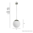 thumbnail image 6 of Hunter - Hepburn 1-light Brushed Nickel, Medium Size Pendant Light, Dimmable, Mid Century Modern Style, Globe Shaped, for Bedrooms, Dining, Living Rooms - 19848, 6 of 7