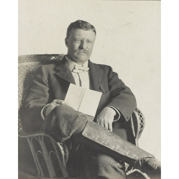 Print: Theodore Roosevelt, View 1, Three Quarter-Length Portrait, Holding