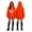 Saffron, variant on Mid Length Holiday Costume Coat, Scary Fangs Pumpkin Face Hooded Zip Jacket, Oversized Mid Length Halloween Sweatshirt With 3D Stem Hood, Multiple Spooky Graphic Print Holiday Outerwear, Orange XXL