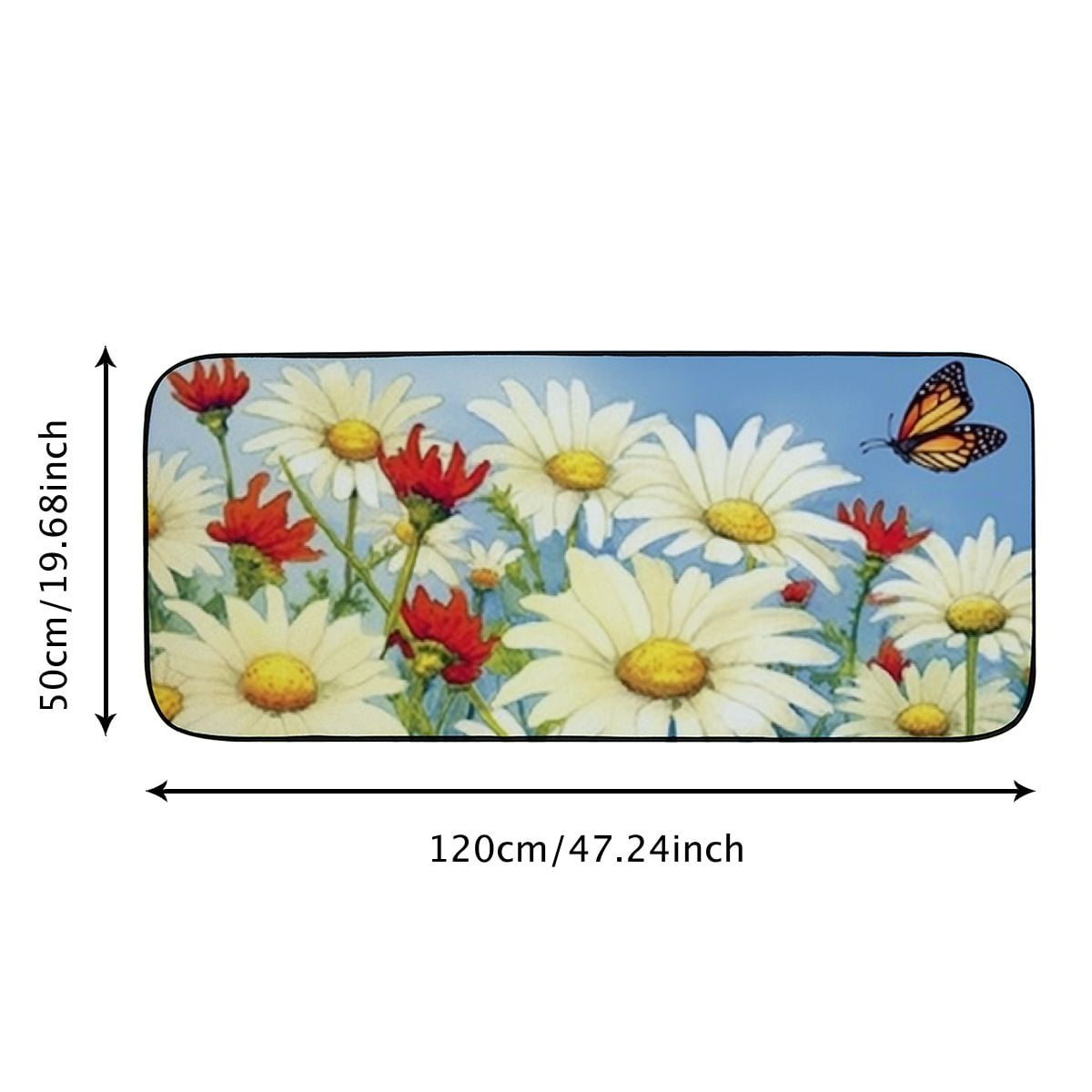 PHYHOO Decorative Door Mat, Door Mat with Non-Slip Rubber Backing, Easy Cleaning, Traps Dirt, Rug for Entry, Patio, Garage 19.68*47.24 in