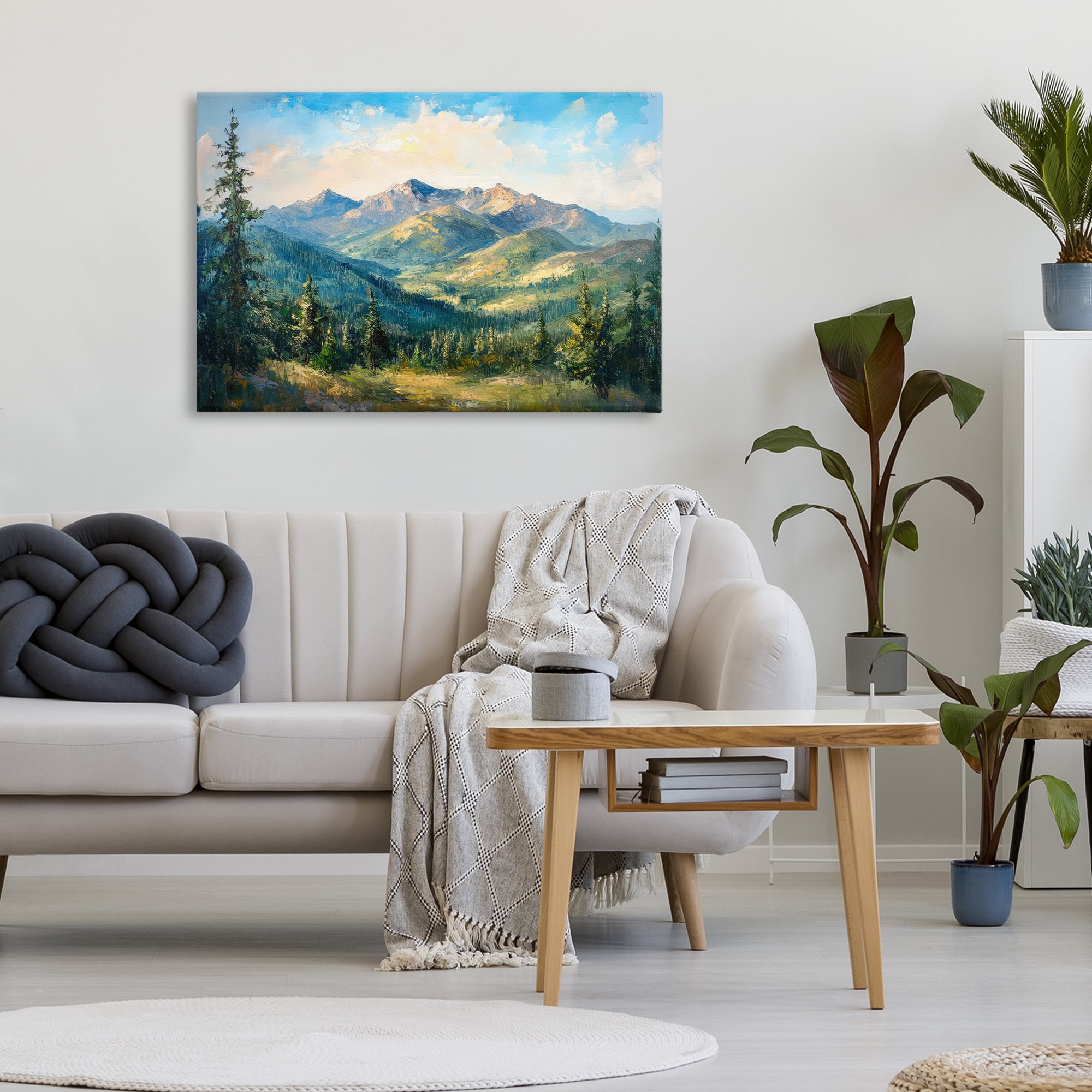 Stupell Industries Valley In The Mountains Canvas Wall Art, design by Petal Prints Design