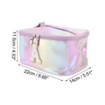 thumbnail image 3 of 1 Pc Bolsa de Maquillaje de Mujer Cuadrada Letra A para Vacaciones y Actividades al Aire Libre Color Púrpura PU, 3 of 3