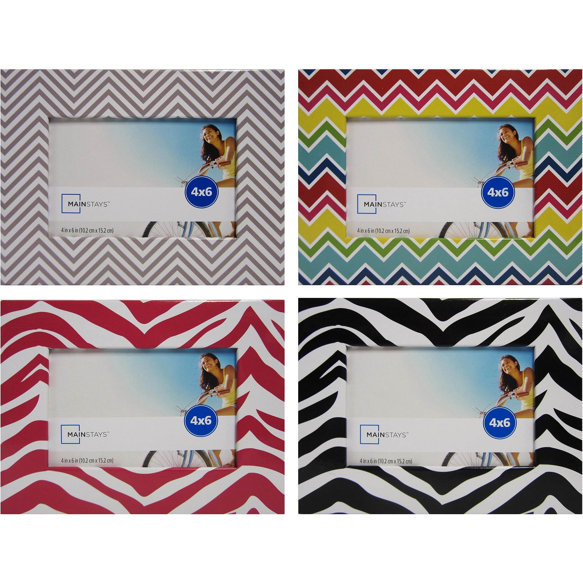 Mainstays 4x6 Patterned Paper Photo Frame, Assorted