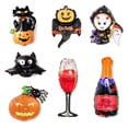 thumbnail image 2 of 5pcs Halloween Pumpkin Ghost Balloons bat spider witch monster head Foil Balloon, 2 of 5