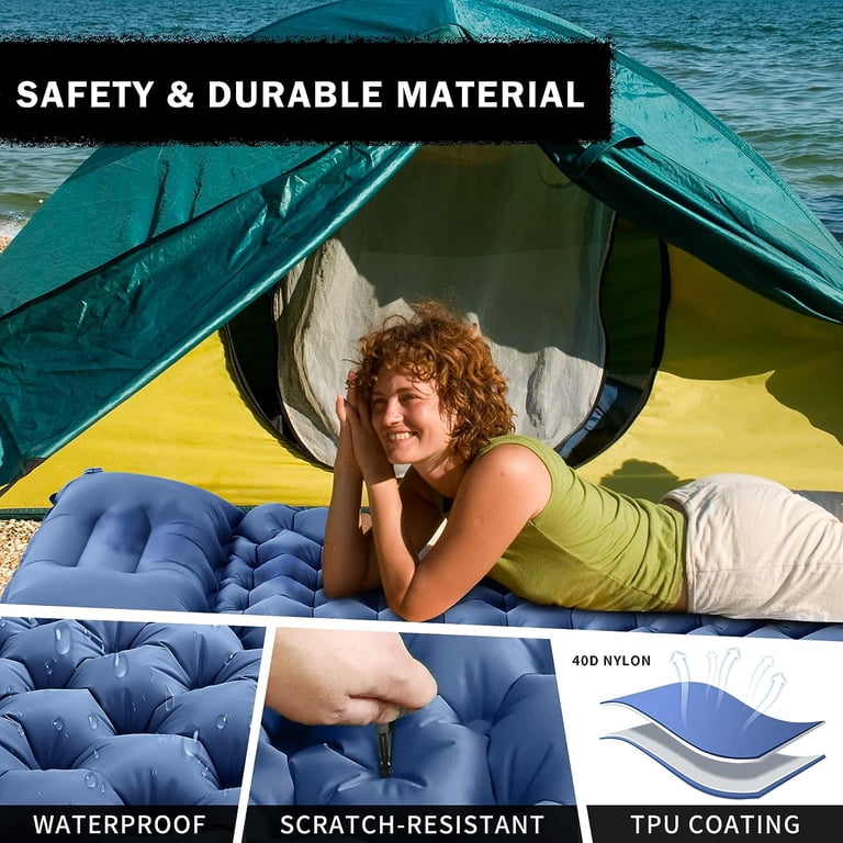 Self-Inflating Camping Sleeping Pad With Pillow – Ultralight, Built-in Pump, Waterproof & Warm For Backpacking