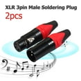 thumbnail image 3 of 1 Pair XLR 3Pin Male Female DIY Audio Cable Connectors Solder Plug (Green), 3 of 7