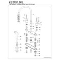thumbnail image 3 of Kingston KB2798KL Knight Two-Handle 4-Hole 8" Centerset Kitchen Faucet with Side Sprayer in Brushed Nickel, 3 of 4
