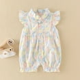 thumbnail image 2 of Otqutp Toddler Cute Clothing Baby Girls Romper Fly Sleeve Floral Outside Bodysuit Romper Jumpsuit Clothes 0 to 18 Months, 2 of 5