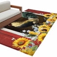 thumbnail image 6 of Chicken Sunflowers Area Rug 4x6 Washable Rug Non Slip Farmhouse Animals Red Barn Bees Large Area Rug Indoor Floor Carpet for Entryway Bedroom Kitchen Living Room Home Office Dining Room Nursery, 6 of 8