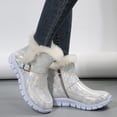 thumbnail image 3 of EKVAHL Women's Winter Snow Boots, Slip‑On Buckle Strap Ankle Booties, Non‑Slip Thick Sole Warm Boots for Cold Days Silver, 3 of 6