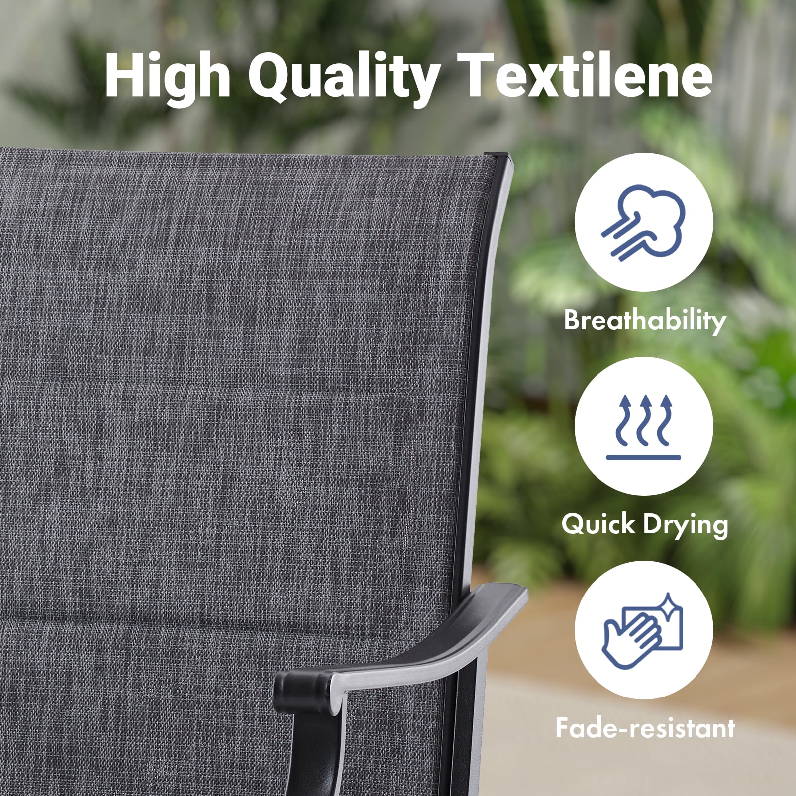 STARY Outdoor Dining Chairs Set of 6, 360°Swivel Patio Dining Chair with Textilene Fabric, Outdoor Metal Armchair All Weather Resistant, Ergonomic Comfort, Perfect for Patio, Backyard, Balcony