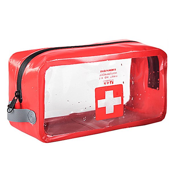 Bolsa De Viaje Vacía Roja Para Necesidades De Supervivencia, Bolsa De Almacenamiento Transparente Impermeable Para El Hogar, Oficina, Camping, Senderismo, Viajes, Deportes Guardurnaity OD014115-00