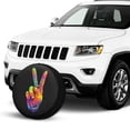 thumbnail image 2 of KAKALAD Hippie Hand Fingers Peace Spare Tire Cover Wheel Protectors Weatherproof Universal Vehicle Dust-Proof for Trailer Rv SUV Truck Camper Travel Trailer Accessories 16 Inch, 2 of 6