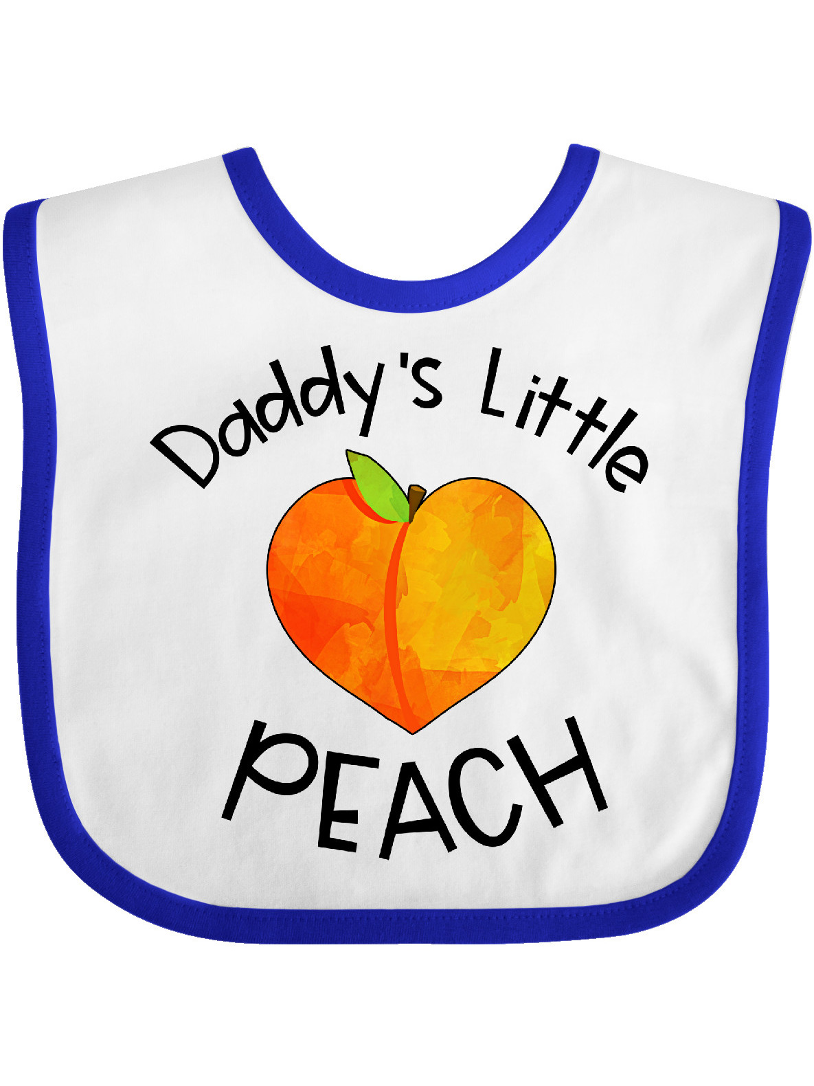 Daddy's Little Peach Cute Peach Heart Baby Bib