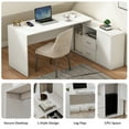 thumbnail image 5 of MONSLIPA 55" L Shaped Desk Computer Desk with Storage Shelf and Drawers, Gaming Table Writing Desk for Home Office, 5 of 8