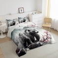 thumbnail image 3 of Homewish Safari Bear 3 Pieces Queen Comforter Set for Teens Boys Girls,Japanese Style Ultra Soft Bedding Sets,Chic Floral Sakura Bedding Comforter Set Breathable,Luxury Bedroom Decor,Reversible, 3 of 8