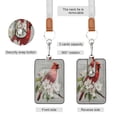 thumbnail image 2 of PU Leather Badge Holder ID Badge Holder with Lanyard for Cards & Credentials Beautiful Red Bird, 2 of 6