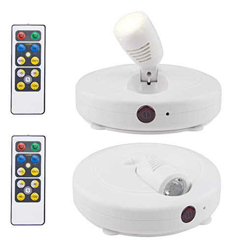 Indoor Spotlight LED Wireless Spotlights Battery Operated Ceiling Rotatable Picture Display Lamp 2PCS