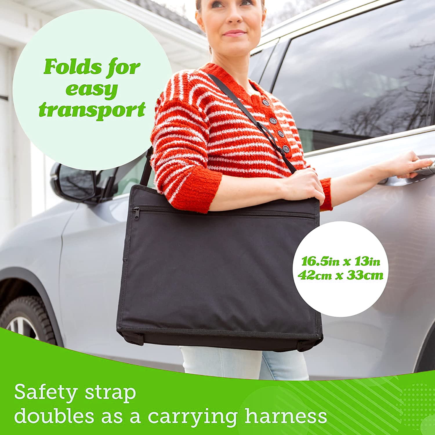 Auto Drive Black Travel Lap Desk for Kids, 13.31" Length, 16.53" Width x 1.87" Height (Universal Fit)