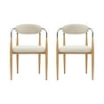 thumbnail image 2 of Noble House Minimalist Fabric Upholstered Dining Chairs with Metal Frame, Maple+Coffee, Set of 2, 2 of 9