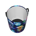 thumbnail image 3 of Balery Transparent Jellyfishes Round Laundry Basket with Handles Waterproof Freestanding Laundry Hamper for Clothes Toys in the Dorm and Family-Small, 3 of 8