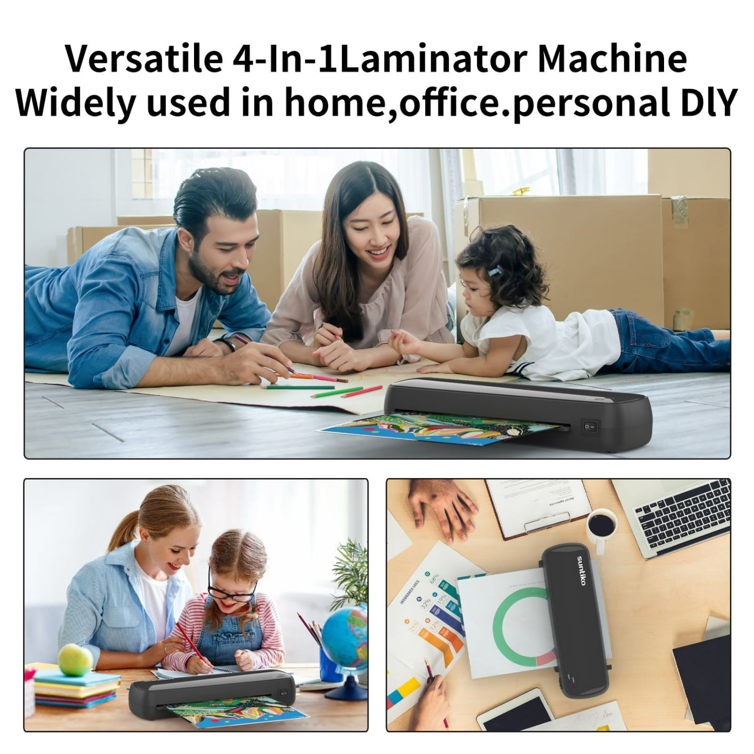 Versatile Laminator Machine Quick Warm Up Fast Laminating for A4 A5 A6 Photos Documents Home Office School