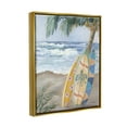 thumbnail image 3 of Stupell Fun Summer Surfboards Leaning Palm Tree Landscape Painting Gold Floater Framed Art Print Wall Art, 3 of 6