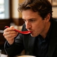 thumbnail image 4 of 1 PCS Soup Spoon,Reusable Wonton Soup Spoons with Hook,Chinese Japanese Miso Ramen Dumpling Pho Rice Noodle Soba Soup Spoons,6.29 inch Plastic Spoons for Noodle Dumpling (Red), 4 of 7