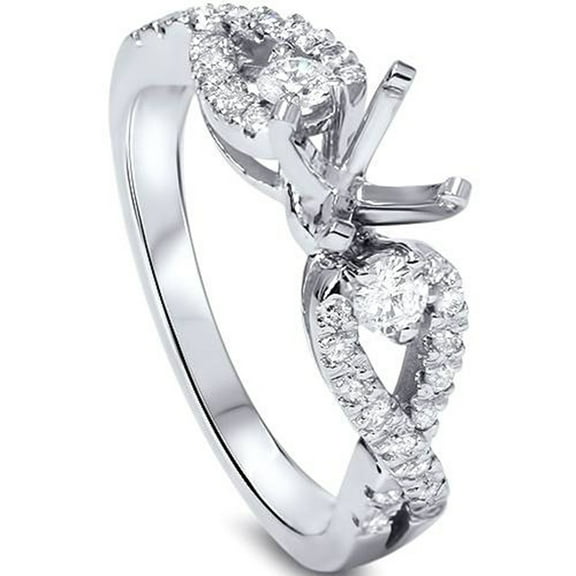 Pompeii 3/8ct Diamond Engagement Setting 14K White Gold (G/H,SI1-SI2)