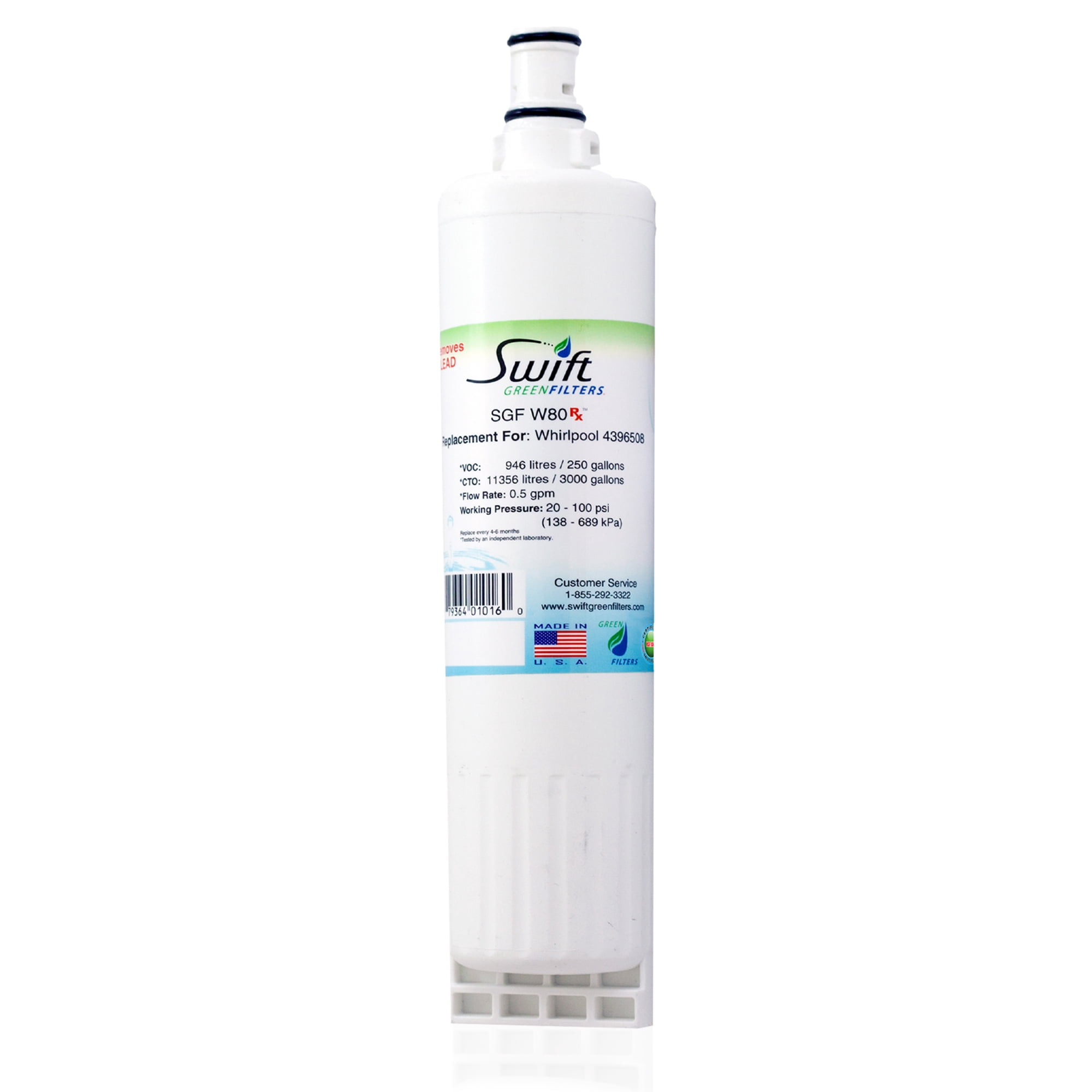Swift Green Filters SGF-W80 Rx Compatible Water Filter for 4396508, 4396510 (1 Pack).