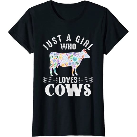 Womens Just A Girl Who loves Cows - Cow Farmer Farm Women T-Shirt