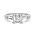 thumbnail image 4 of Charles & Colvard 14K White Gold Moissanite 6.5mm Asscher Three Stone Ring- Size 9 1.67cttw, 4 of 8