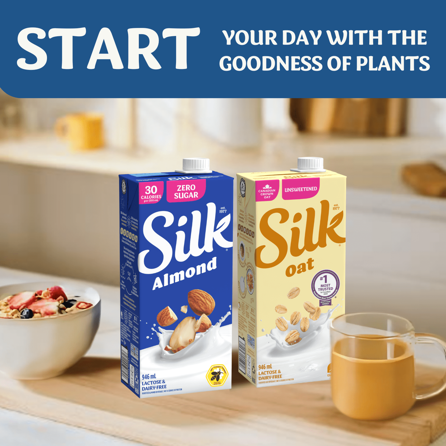 Silk Oat Milk Alternative, Original, Dairy Free, Shelf Stable, 946 mL