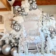 thumbnail image 4 of Kit de guirnaldas con forma de arco con forma de globo Togvu, color blanco y plateado, 113 unidades, 4 of 8