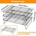 thumbnail image 2 of 3Pcs Cooling Rack Collapsible Baking Cooling Rack Stackable Iron Cooling Rack Non-Stick Cookie Cooling Rack Space Saving Cooling Rack for Cookies Cupcakes Pies Baking, 2 of 7