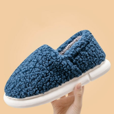 

Cathalem Slipper for Men Mens Couples Cotton Slippers Autumn Winter Home Warm Shoes Plus Mens Slippers Slip on Memory Foam High Navy 10