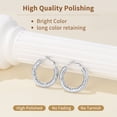thumbnail image 6 of FindChic Hoop Earrings for Women Stainless Steel Rhombic Pattern Hoops Silver Hollow Tube Loop Earrings Birthday Christmas Jewelry Gifts Her Mom Wife Adults Ideas, 30mm, 6 of 9