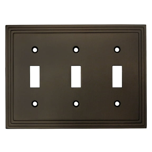 Cosmas 25037-ORB Oil Rubbed Bronze Triple Toggle Switchplate Wall Switch Plate Cover