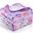 thumbnail image 1 of Manta polar con estampado de patas y tatuajes para mascotas, cachorros y gatos, color morado, 1 of 7
