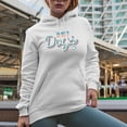 thumbnail image 2 of The Key to Happiness Is Dogs Quote with Paw Art Merch Gift, White Hooded Sweatshirt or Hoodie, Large, 2 of 5