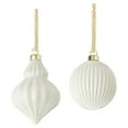thumbnail image 2 of 4 Count White Ceramic Christmas Ornaments, by My Texas House, 2 of 6