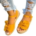 thumbnail image 3 of Sandalias de verano para mujer, zapatos de cuña informales con punta abierta y lazo de moda informal Wmkox8yii shjk1320, 3 of 4