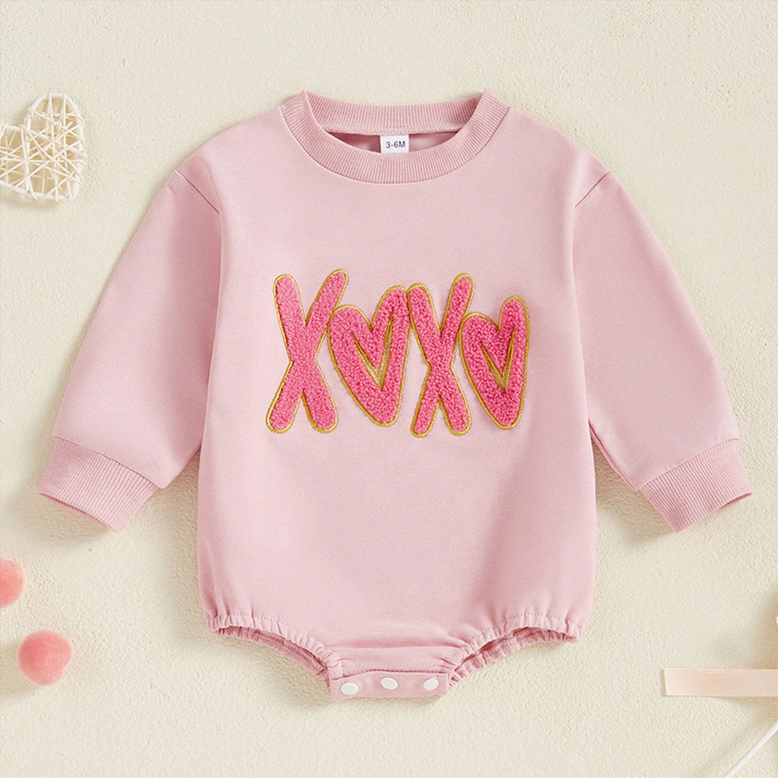 Baby Bodysuit,Organic Cotton Infant Long Sleeve Romper Gender Neutral Baby Clothes 6-12 Months 12-24 Months 2t 3t 4t 5t 6t 7t 8t 9t Children Pink 3-6 Months