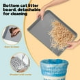 thumbnail image 4 of Cat Litter Box Ramp, Double Layered Self-Cleaning Cat Litter Box with Filter Function Trapper with Storage Filter Pedal Easy Clean Pedal Step Stool Anti Litter Tracking Gray, 4 of 7