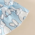 thumbnail image 4 of mgoYE Baby Girl Clothes 6Months Baby Girl Easter Clothes Ruffles-sleeve Romper Dress Headband Spring Summer Outfits(Sky Blue,6-9 Months), 4 of 9