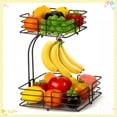 thumbnail image 1 of Auledio 2-Tier CountertopSquare Hanging Fruit Baskets with Banana Hanger for Countertop for countertop-Bronze, 1 of 1